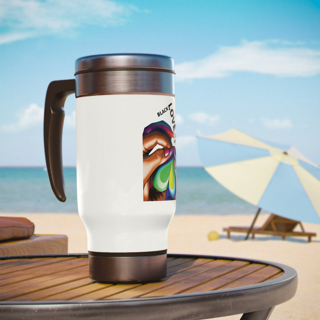 Stainless Steel Travel Mug w/ Handle